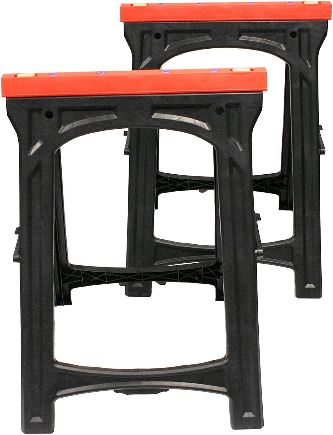 CSS 2 x Folding Plastic Saw Horse Trestle Cutting 200kg Non-Slip Rubber Insert S108