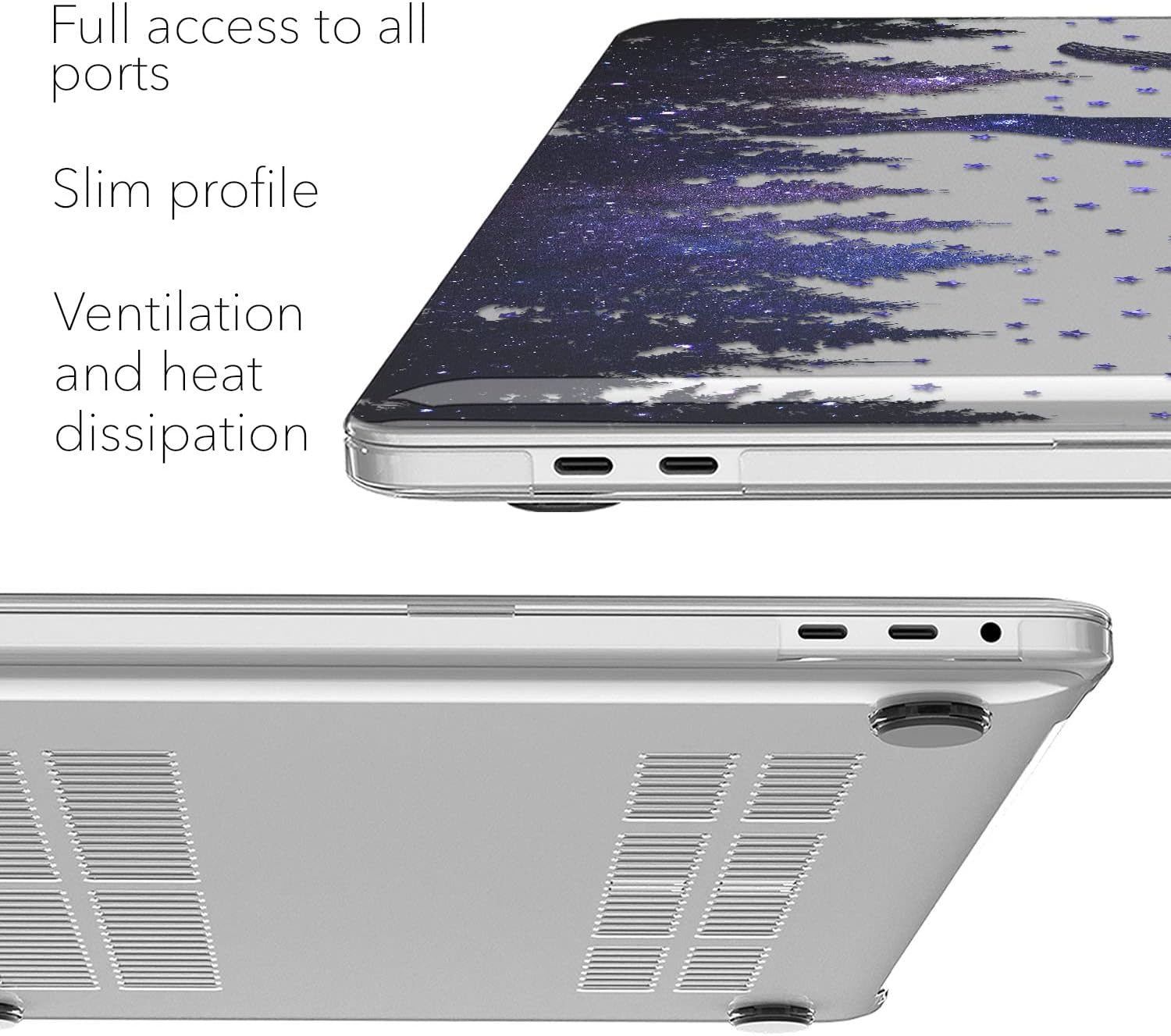 Hard Case Compatible with MacBook Air 13 15 inch Pro 16 14 M5 M4 M3 M2 M1 2026 2025 2024 2022 2020 Night Sky Shell Stars Outer Space Forest Woodland Fox Clear Retina Glossy Plastic Laptop