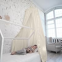 Vista 7 de Bollepo Toldo de cama con luces, toldo para habitación de niñas, tamaños individual a queen, luces LED de hadas Luces LED (gris)