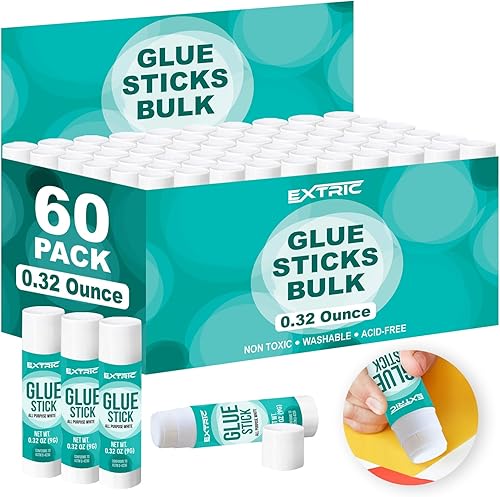 Miniatura 11 de Barras de pegamento a granel para aulas, barras de pegamento blanco para niños, 24 unidades, 0.32 onzas, lavables para todo propósito, para niños