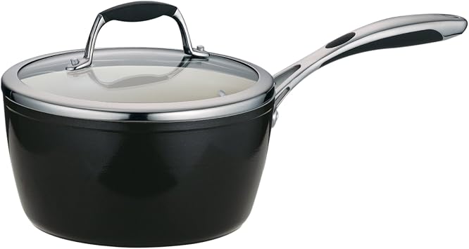 Tramontina 80110/025DS Gourmet Ceramica 01 Deluxe Covered Sauce Pan, 3-Quart, Metallic Black by Tramontina