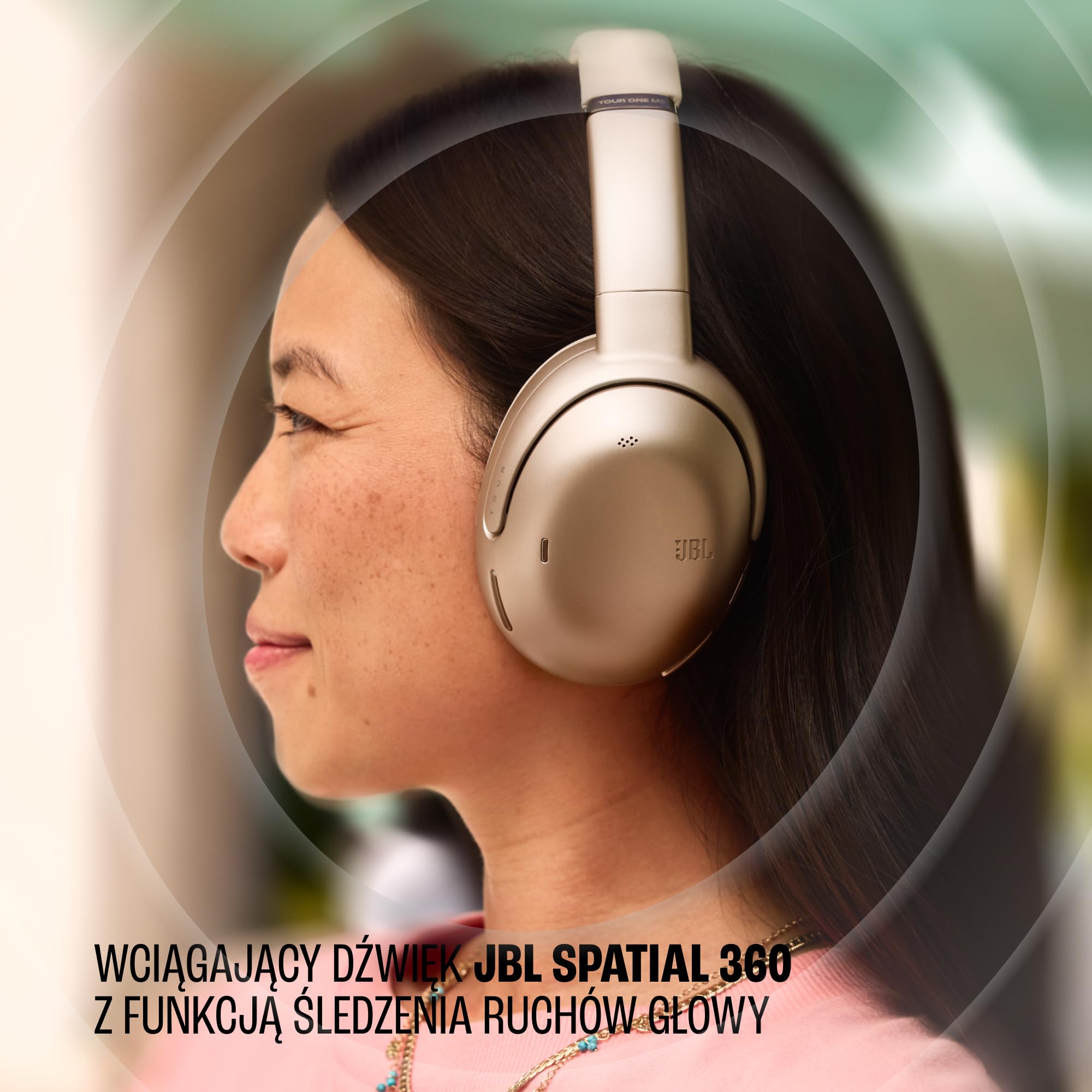 JBL Tour One M3 Bezprzewodowe Słuchawki Nauszne Bluetooth z Redukcją Hałasu, 70 H Odtwarzania, Dźwiękiem JBL Spatial 360 z Funkcją Head Tracking, Kompatybilne z USB-C, Czarne