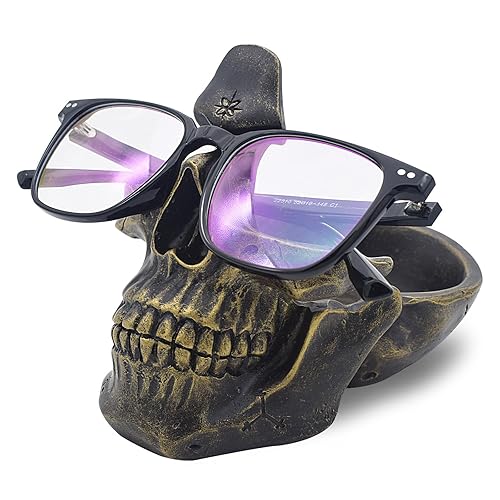 VIPbuy Skull Glasses Holder Stand with Storage Tray Novelty Eyeglass