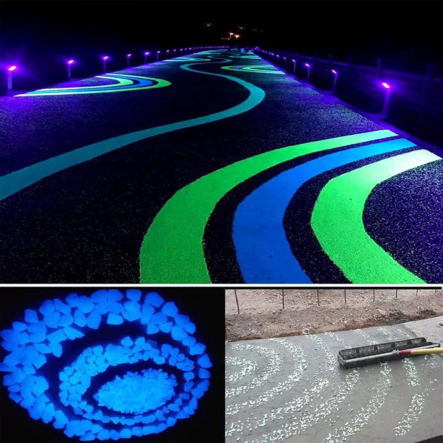Fluorescent Green Glow in The Dark Rocks, Long-Lasting Luminous, Resin Material Glows Rock, for Landscaping, Garden Decoration, Crafts(1.5cm/0.5in)