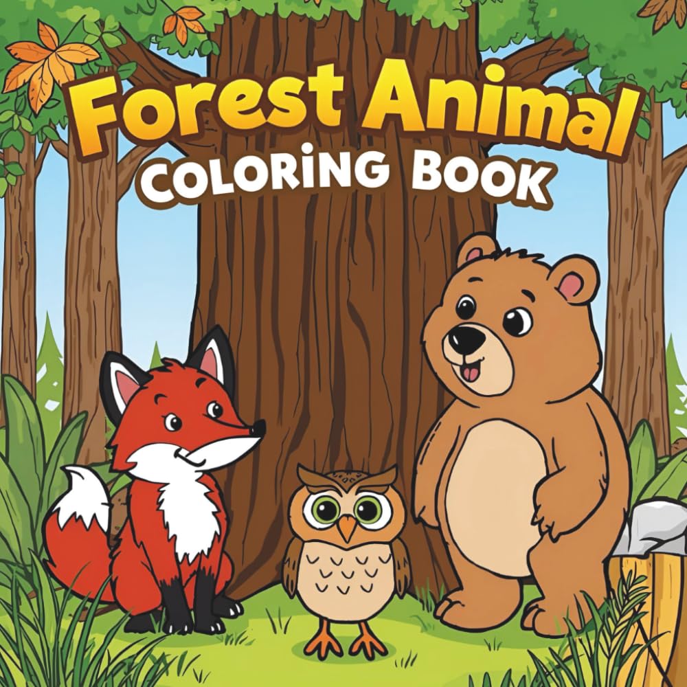 Forest Animal: Simple & Cute Animal Coloring Book