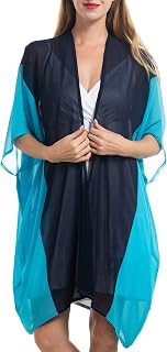 YLhighton Women’s Beach Kimono Coverup Sheer Chiffon Cardigan Loose Lightweight Beach Cover Up Casual Blouse Tops