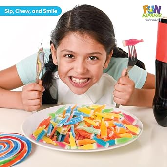 Fun Express Wax Candy Bottles, 50 Count
