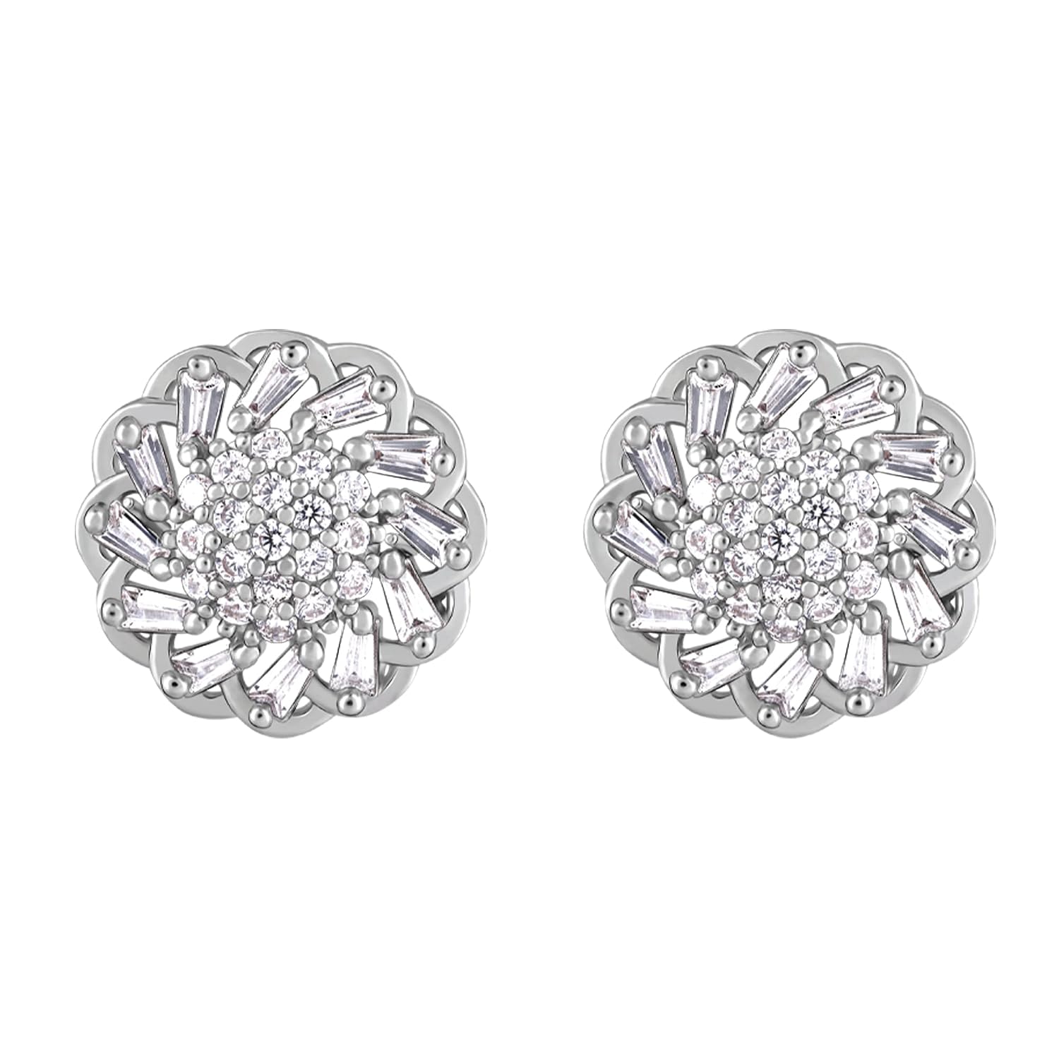 GIVA 925 Silver Spinning Firework Earrings | Gifts for Girlfriend, Gifts for Women and Girls | With Certificate of Authenticity and 925 Stamp | 6 Months Warranty