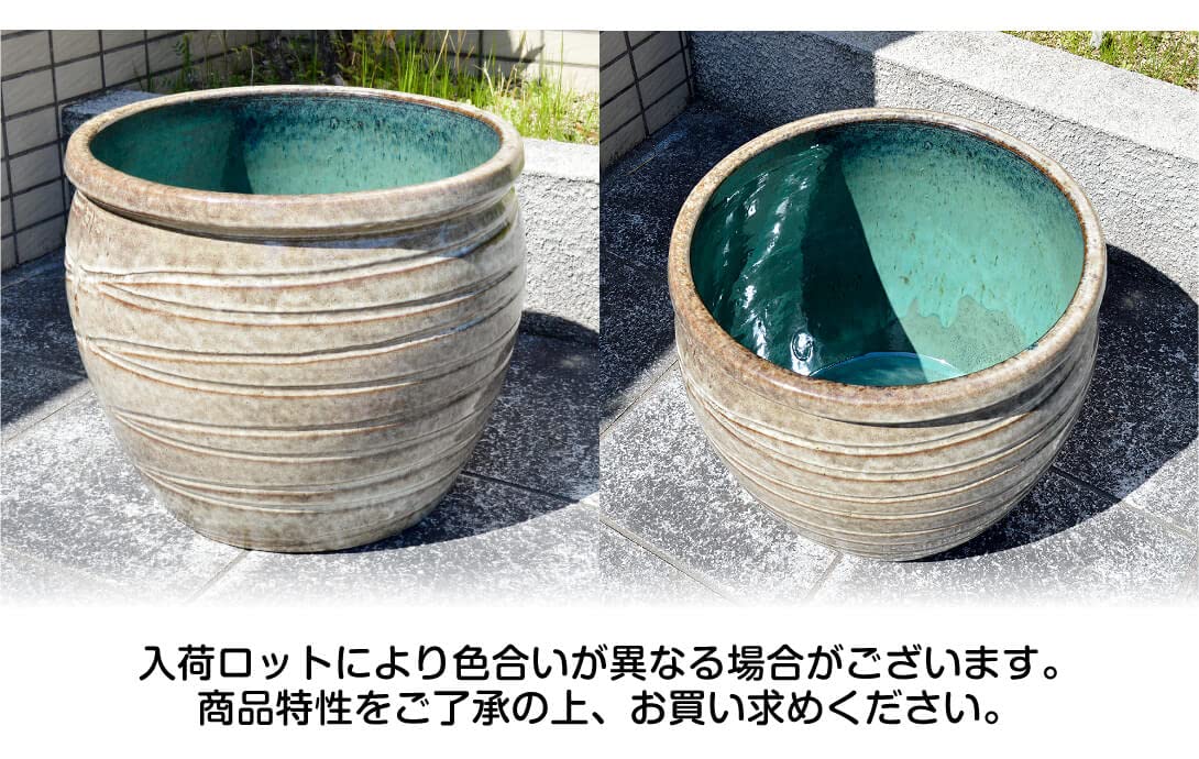 Amazon.co.jp: 睡蓮鉢 すいれん鉢 錫色 (すずいろ) 1個 直径40・高さ