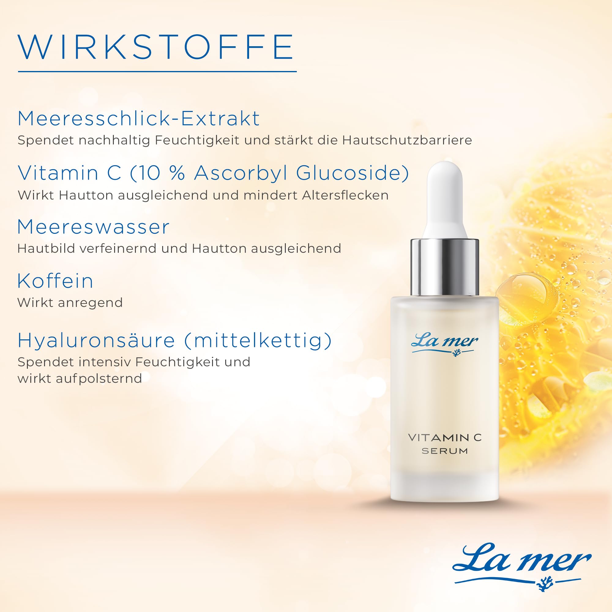 La mer Vitamin C Serum, mit Meeresschlick-Extrakt, Made in Germany, 30 ml