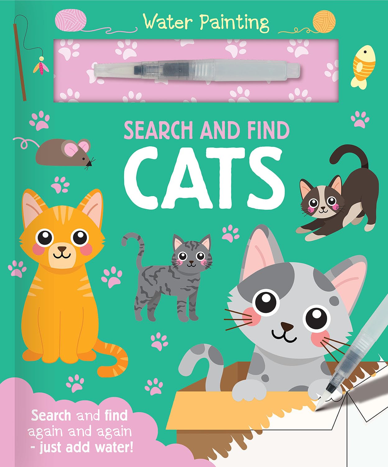 Search and Find Cats (Water Painting Search and Find): A reusable water painting activity book for children aged 3-5