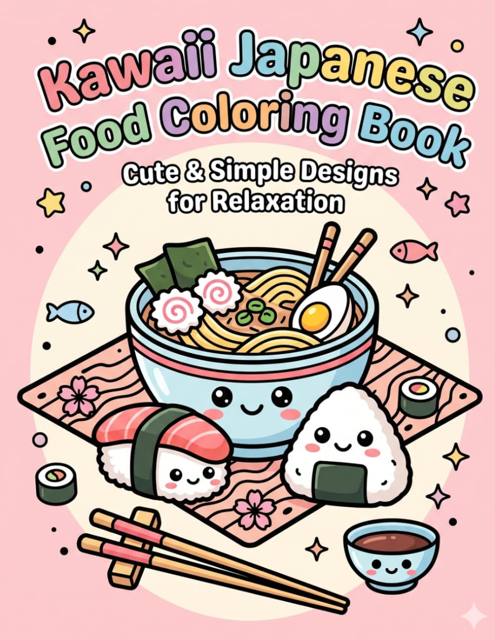 Kawaii Japanese Food Coloring Book: Cute & Simple Designs for Relaxation