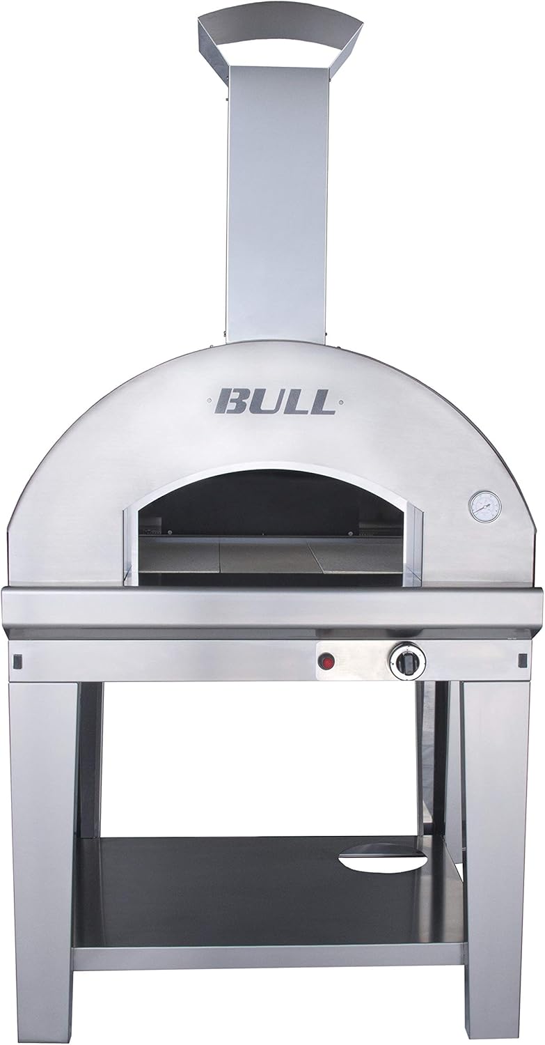 Amazon Com Bull Outdoor Products 77652 Gas Fired Italian Made Complete Cart Liquid Propane Pizza Oven Stainless Steel Patio Lawn Garden