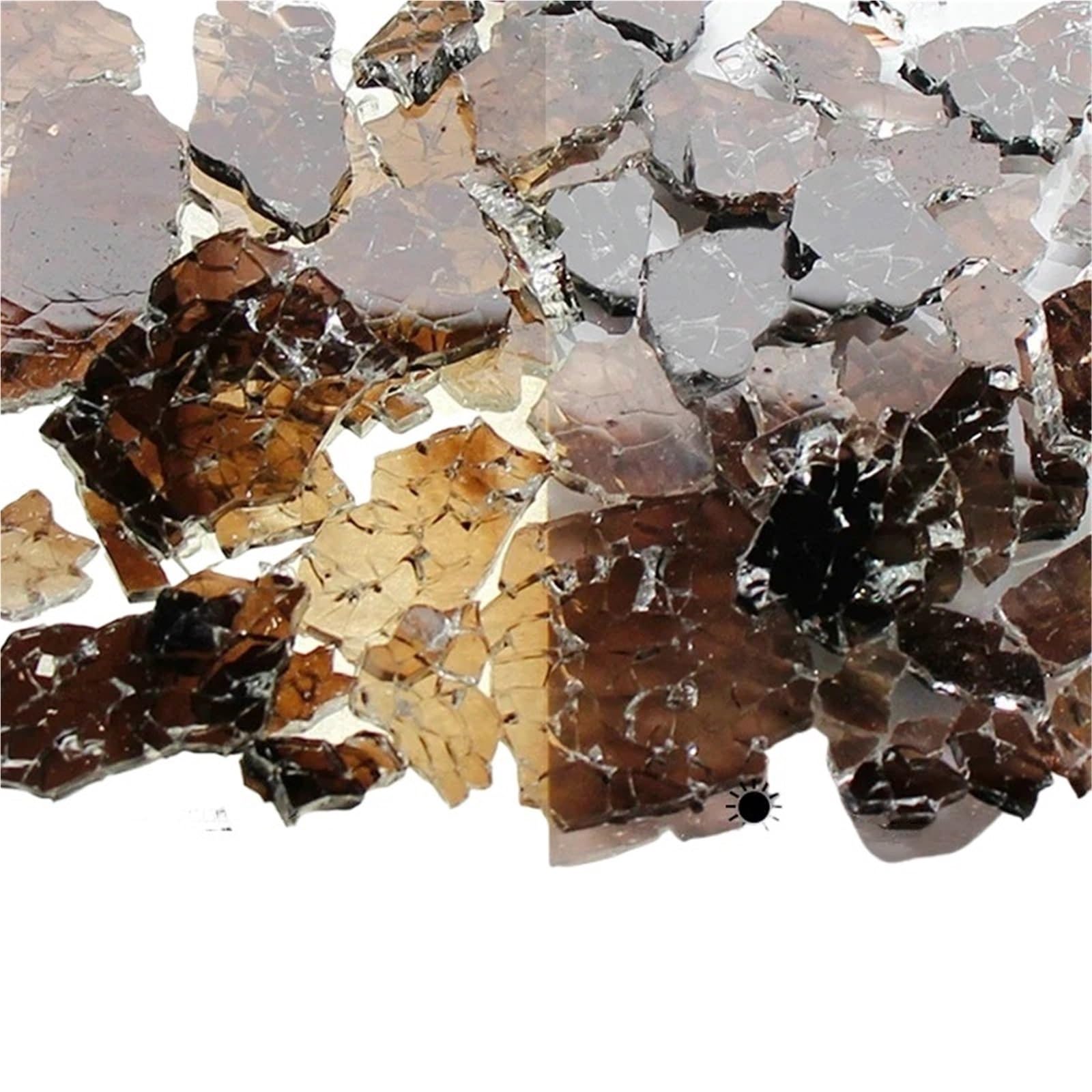 Xulvoz Color02 Mosaic Tiles 400 G Colorful Ice Crack Fragments Crystal Mosaic Diy Creative Handmade Art Colored Tempered Glass Transparent Particles