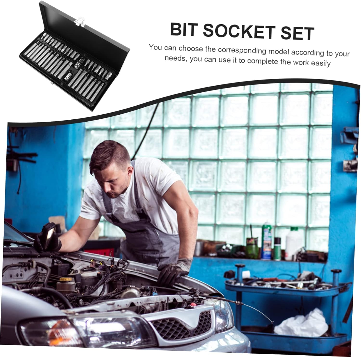 POPETPOP 40pcs Star Batch Set Bit Socket Kit Socket Set for Diy Workshop Use Random Color