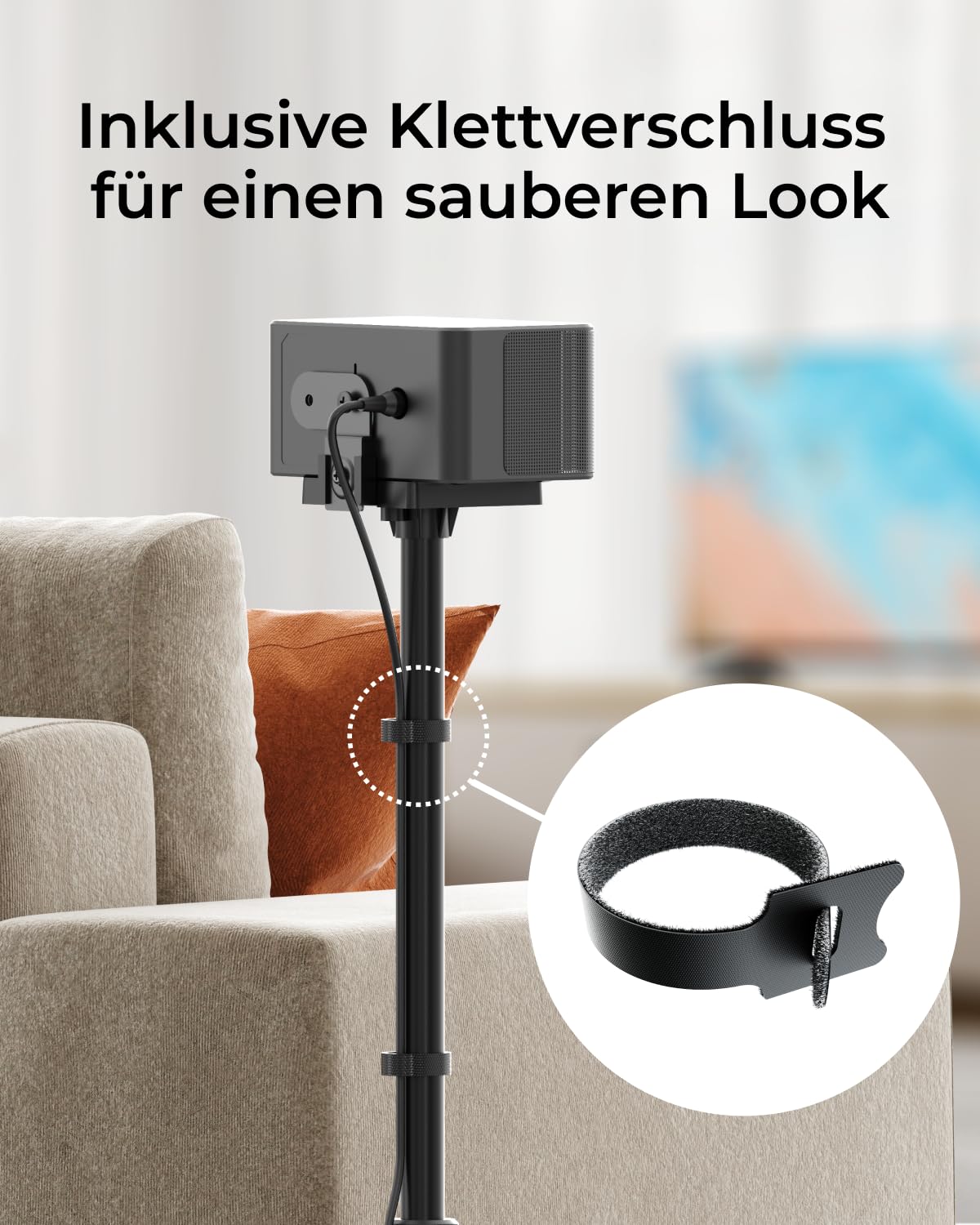 ULTIMEA 2er Set Universal höhenverstellbar, Schwarz Lautsprecher ständer, Boxenständer ausziehbar von 62 cm bis 93 cm für Satelliten & Regallautsprecher mit Einer Belastung bis zu 3 kg, Steady 310