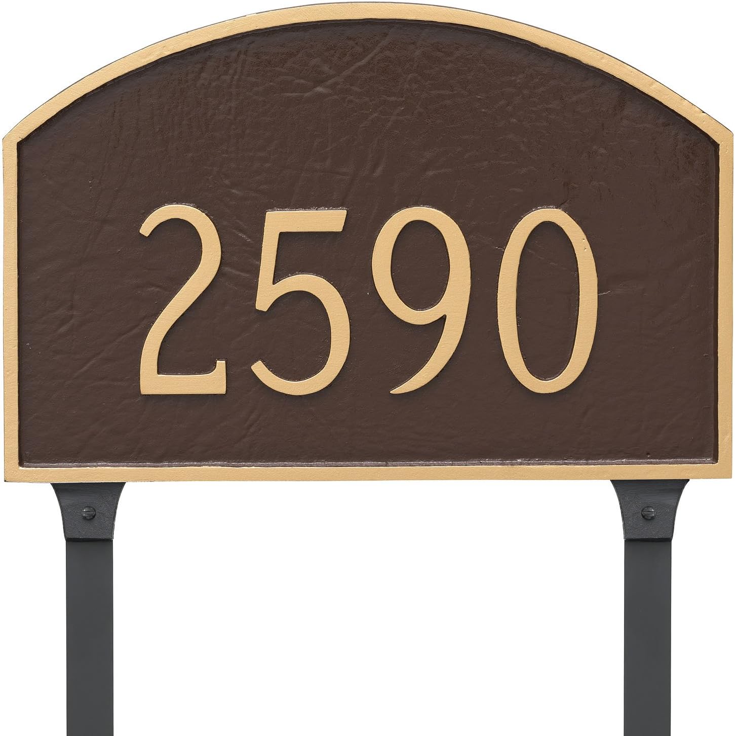 Montague Metal Products - Personalized Cast Metal Prestige Arch ONE Line Address Lawn Plaque Sign - Outdoor Lawn Mount Sign with Lawn Stake(s) - Powder Coated Aluminum - More Colors to Choose From!