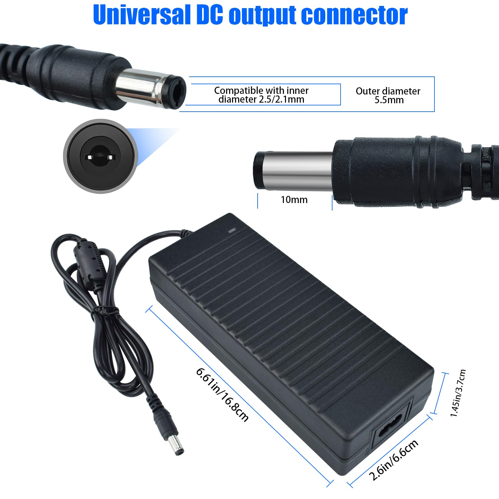 Netzteil 24V 5A 120W Spannungswandler 100-240V AC zu DC Transformator Trafo Netzadapter mit 5,5 x 2,5 mm DC Stecker für LED Streifen, Kamera, LCD Monitor und Mehr Geräte