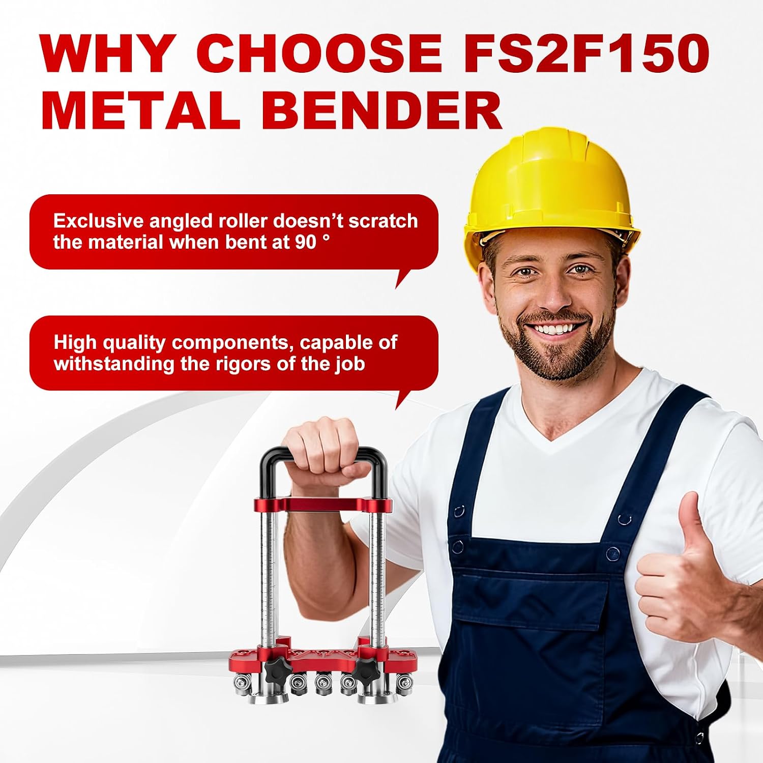 FS2F150 Sheet Metal Bender, 0-100° Bending Range, 5mm-150mm Bending Depth, 2 Station Quick Setup Roofing Tools, Sheet Metal Roller