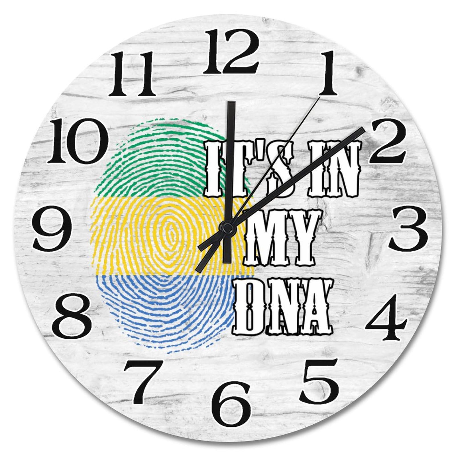 Horloge murale Gabon silencieuse sans tic-tac pour supprimer les bruits de salon