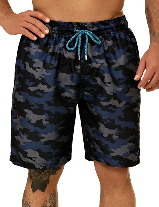 KAILUA SURF Mens Swim Trunks Long, Quick Dry Mens Boardshorts, 9 Inches Inseam Mens Bathing Suits with Mesh Lining
