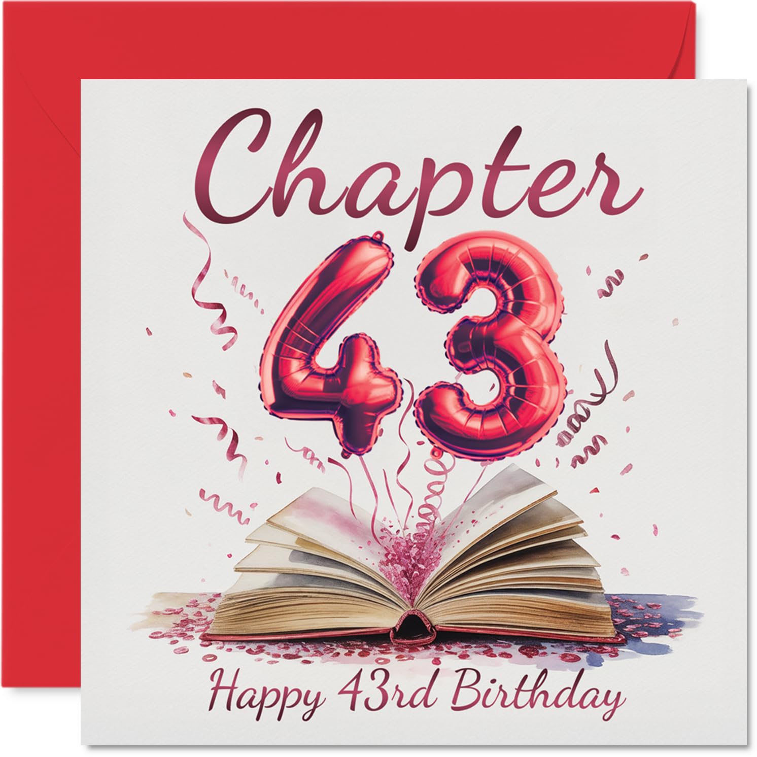 43rd Birthday Cards for Men Women - Start of Another Chapter - Happy Birthday Card for 43 Year Old Man Woman Nephew Brother Friend Neighbour, 145mm Bday Greeting Cards