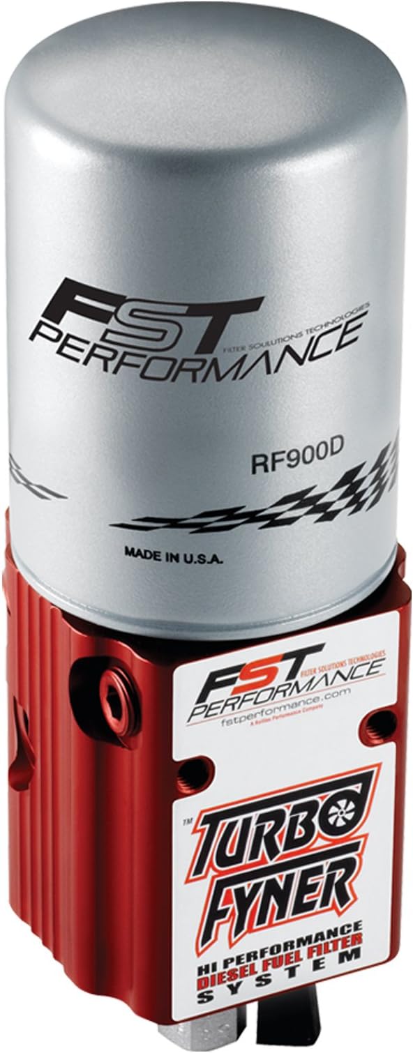 FST Performance RPM900 TurboFyner Red Anodized Diesel Fuel Filter/Heater/Water Separator System