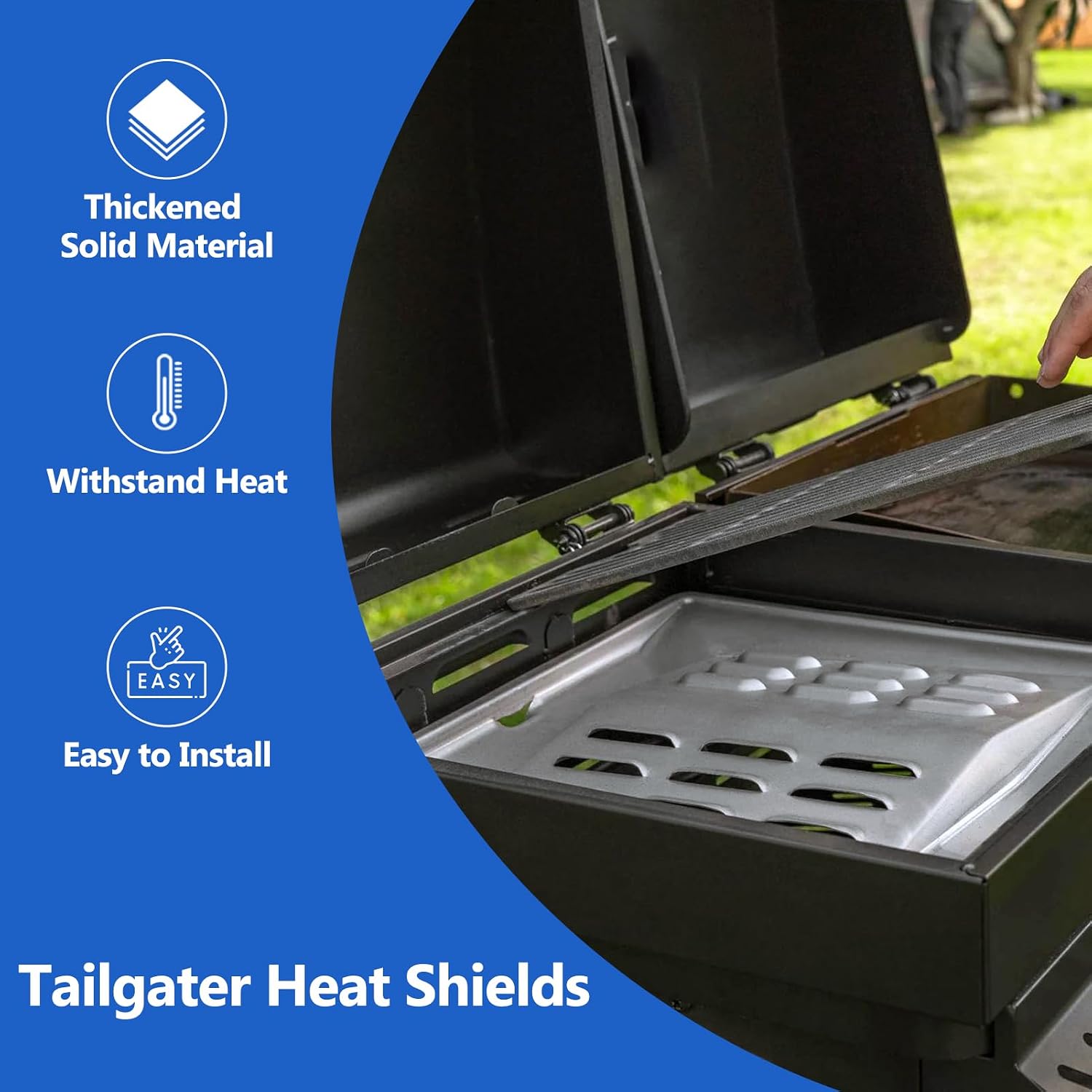 RP 90407 Heat Shield Grill Replacement Parts for Blackstone Tailgater Combo Grill Griddle Flame Tamper Legacy 1555 1827 On The Go 1550 Grill Box Heat Plate Tent Burner Cover BBQ Accessories image 5
