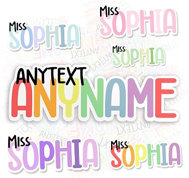 Personalized Teacher Name Sticker, Personalized Teacher Gift, Custom Teacher Gift Teacher School Gift Waterproof Die-Cut Vinyl Sticker for Kindle Laptop Water Bottle Colorful Teacher Name Decal