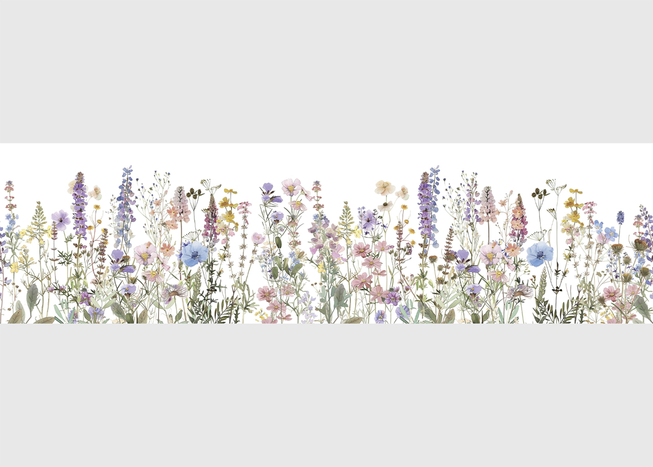 AG Design AWB 8484 Self-Adhesive Border Wildflowers, Waterproof Decoration for Walls, Furniture, Wallpaper, Wall Coverings and Doors, Film, Width 500 cm x Height 13.8 cm