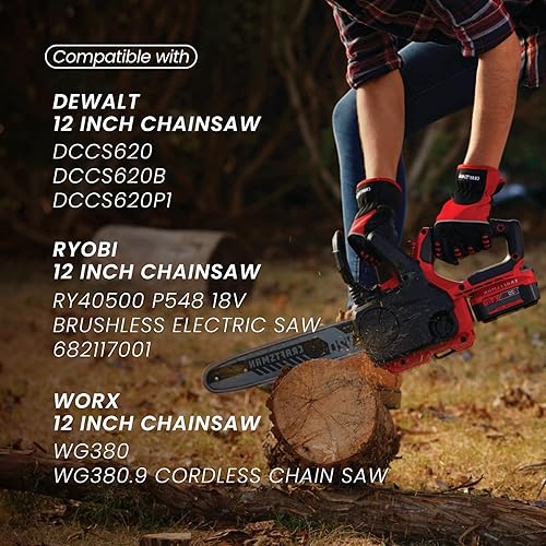 Miniatura 3 de Cadena de repuesto para DEWALT DCCS620P1 20V MAX Litio-Ion XR sin escobillas compacta de 12 pulgadas. Motosierra inalámbrica