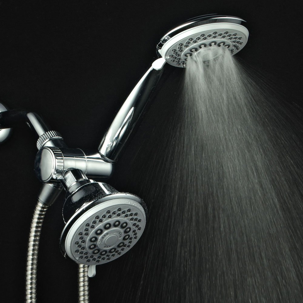AquaStorm by HotelSpa - Alcachofa de ducha de mano de 3 vías de alta presión de lujo con modo ahorro de agua y cromo
