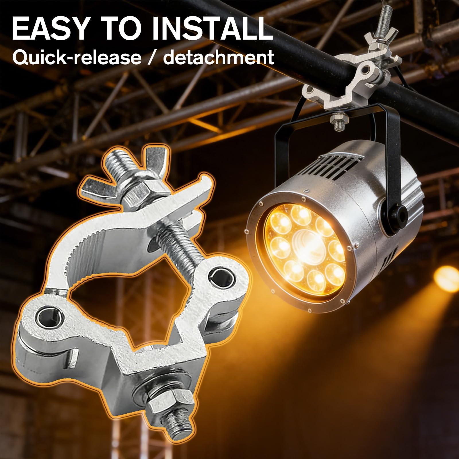 Lot De 6 Pinces Éclairage Scène 48-51mm - Alliage Aluminium