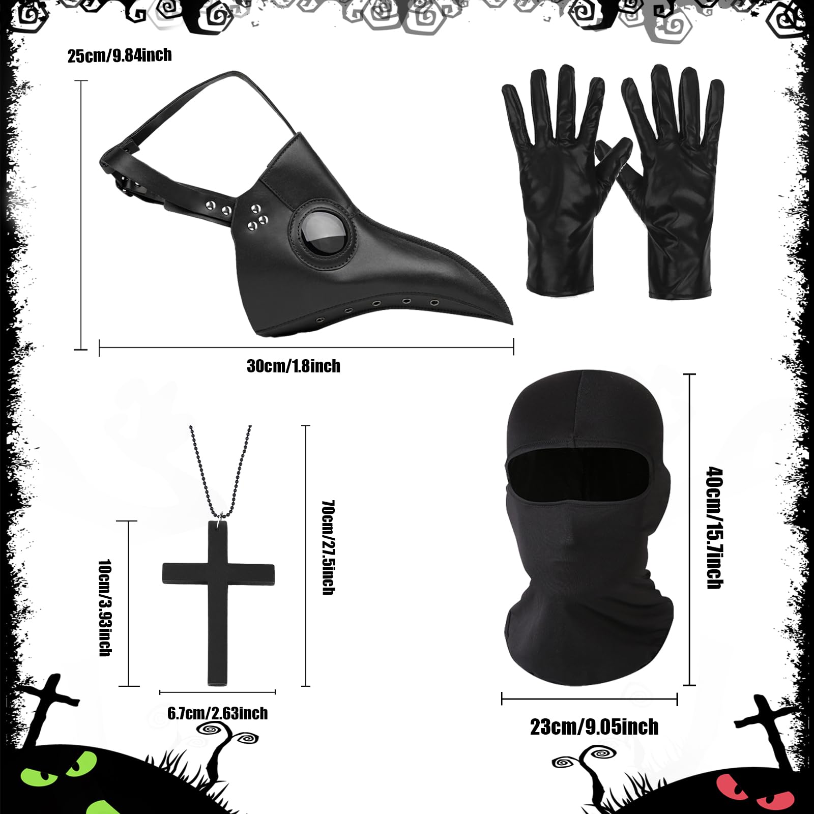 shengo 5PCS Plague Doctor Bird Mask, Halloween Beak Mask - Image 2