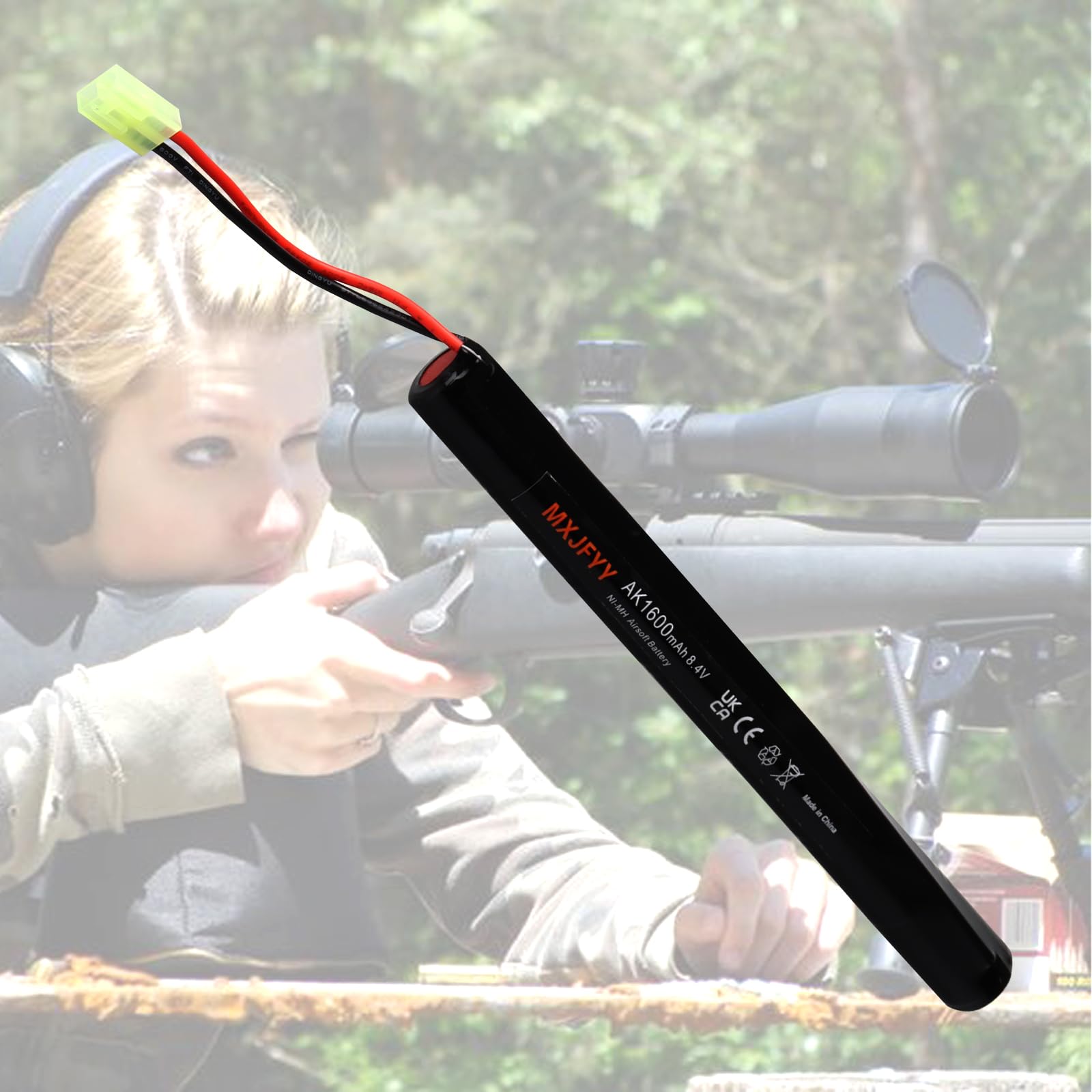 2 pezzi 8,4 V 1600 mAh batteria ricaricabile Airsoft, batteria NiMH 2/3 A per pistole Airsoft RPK PKM G36C AK47 MP5K modelli