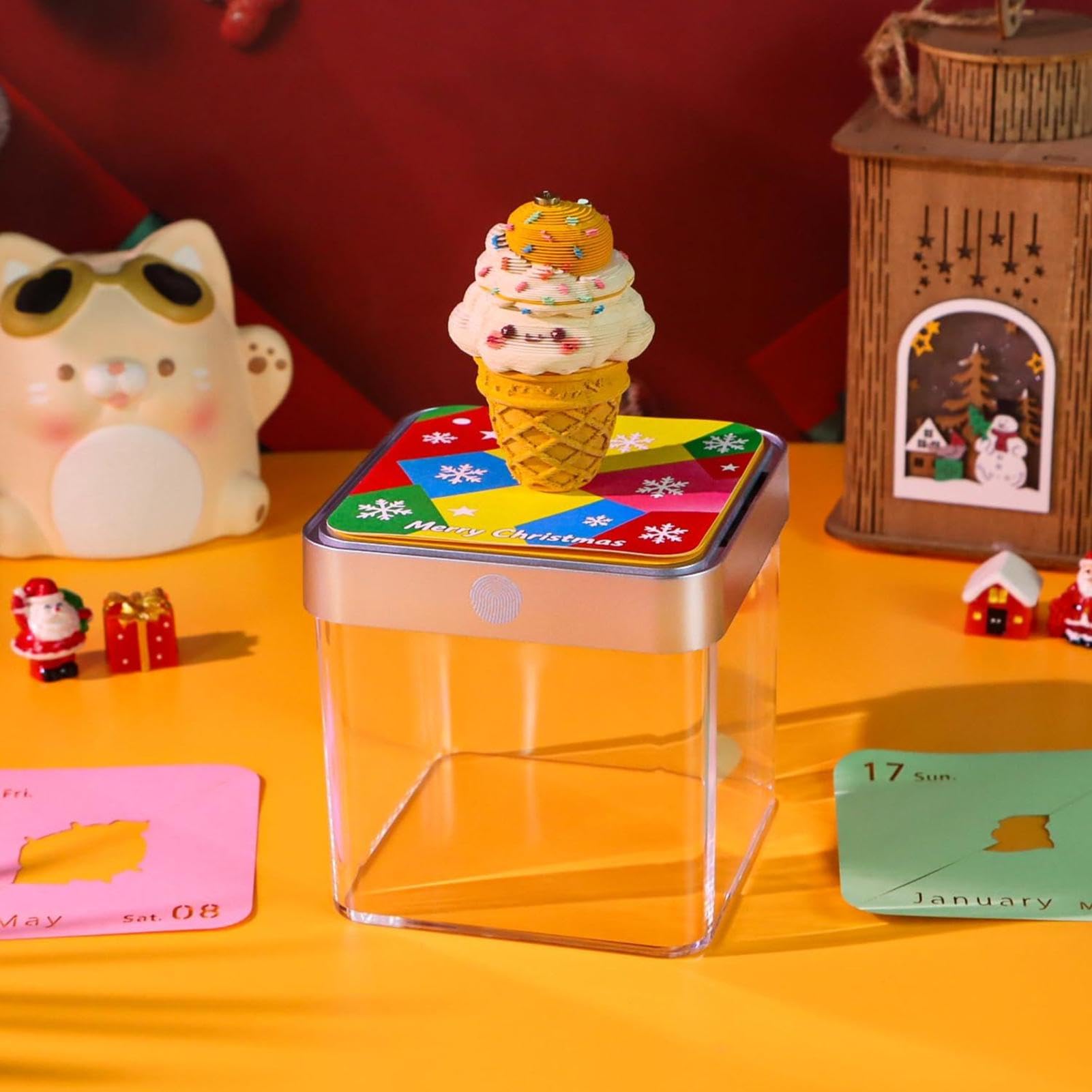 3D Kalender Lustige Abreiß-Eiscreme-Schreibtischdeko