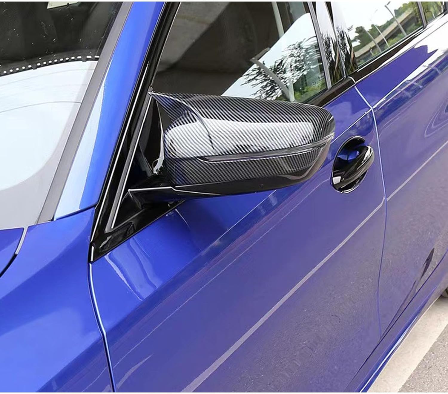 Car Rear View Mirror Outside Housing Wing Mirror Cover Cap for BMW 5 Series G30 Rearview Protection Cover Door Rear View Mirror Cover Cap Molding Trim Exterior Accessories(Color:A)