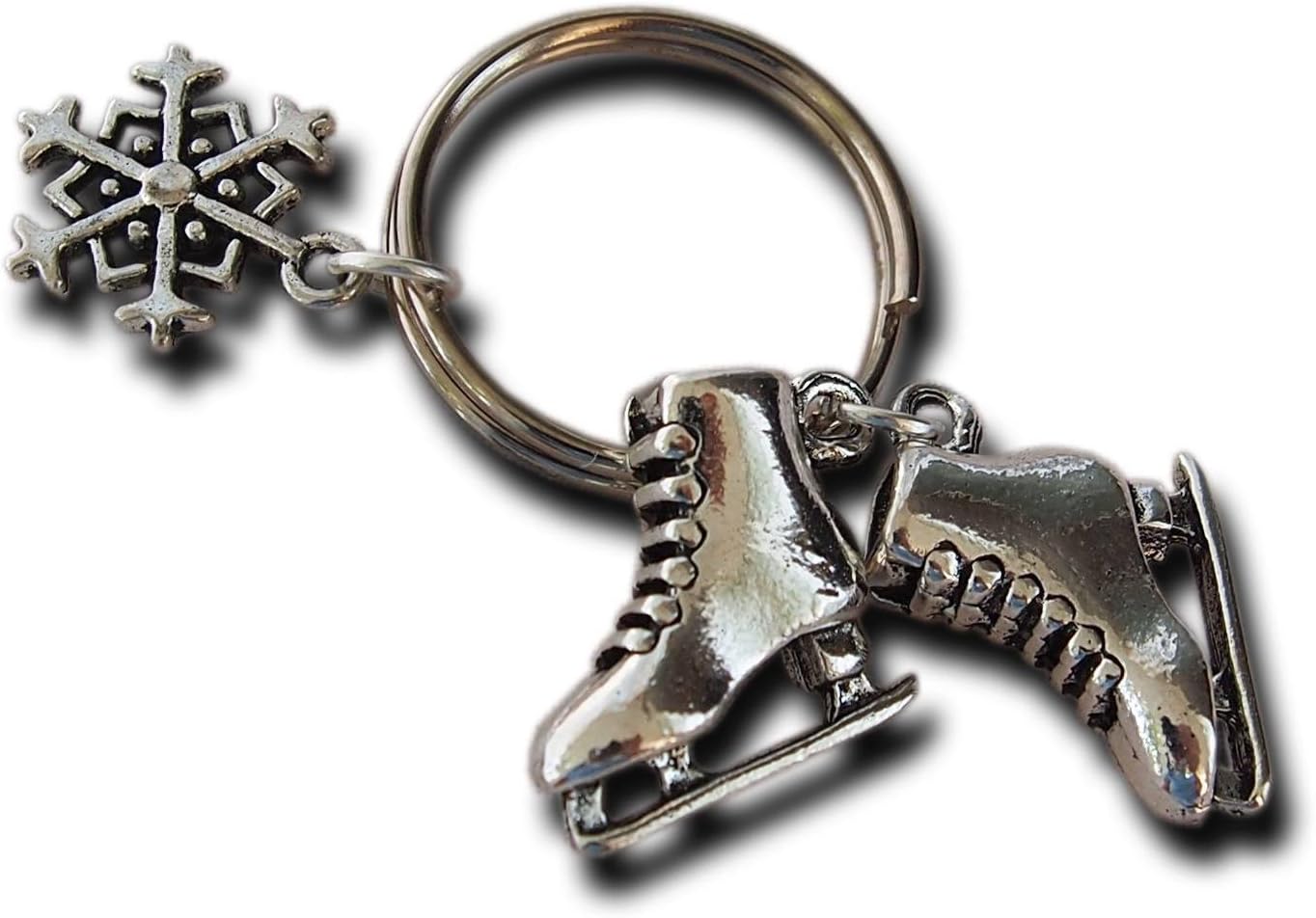 AtlantisForYou Ice Skate Keychain Key Ring Charm keyring Winter Sports Snowflake Charm
