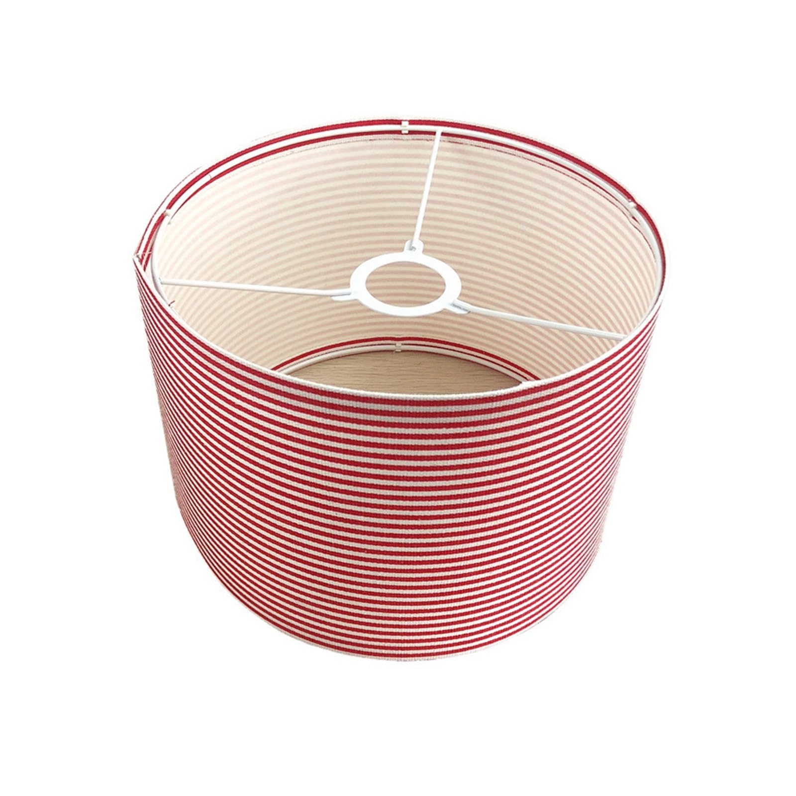 Paralume Staccabile Strisce Rosse Copri Paralume in Tessuto di Lino Circolare for Lampada a Sospensione da Tavolo Fai-da-Te Sostituisci(30CMX20CM)