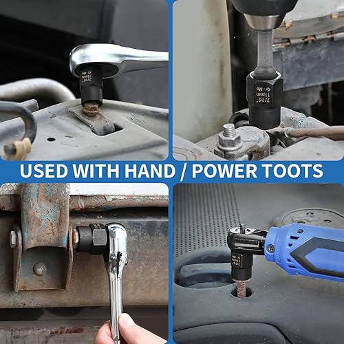 Miniatura 7 de Juego de 14 extractores de pernos y espirales, kit de extractor de pernos fácil de sacar con accionamiento inferior de 14 a 38 pulgadas, juego de