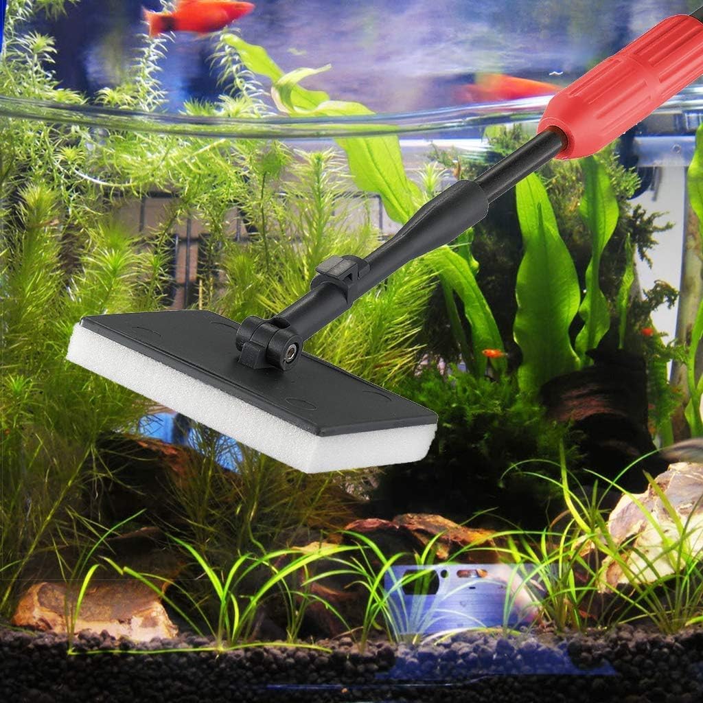 UPETTOOLS Aquarium-Reinigungswerkzeug, 6-in-1, Algenschaber, Schrubber, Pad, verstellbar, langer Griff, Aquarium-Bürstenreiniger-Set