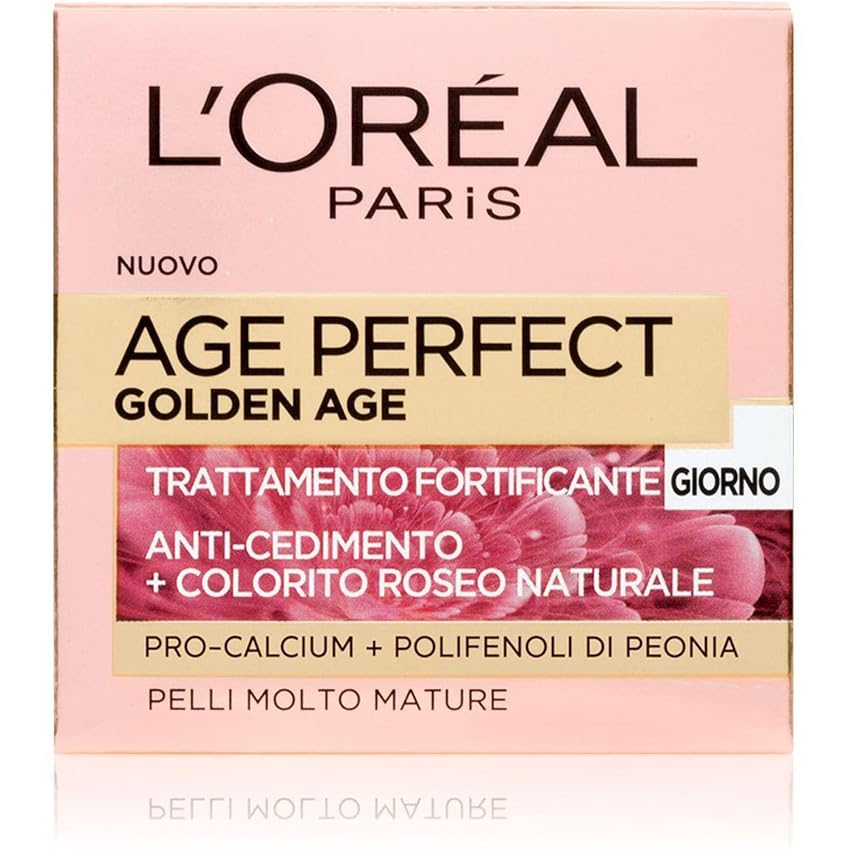 L'Oréal Paris Crema Viso Giorno Age Perfect Golden Age, Trattamento Fortificante, Adatto a Pelli Mature, 50 ml