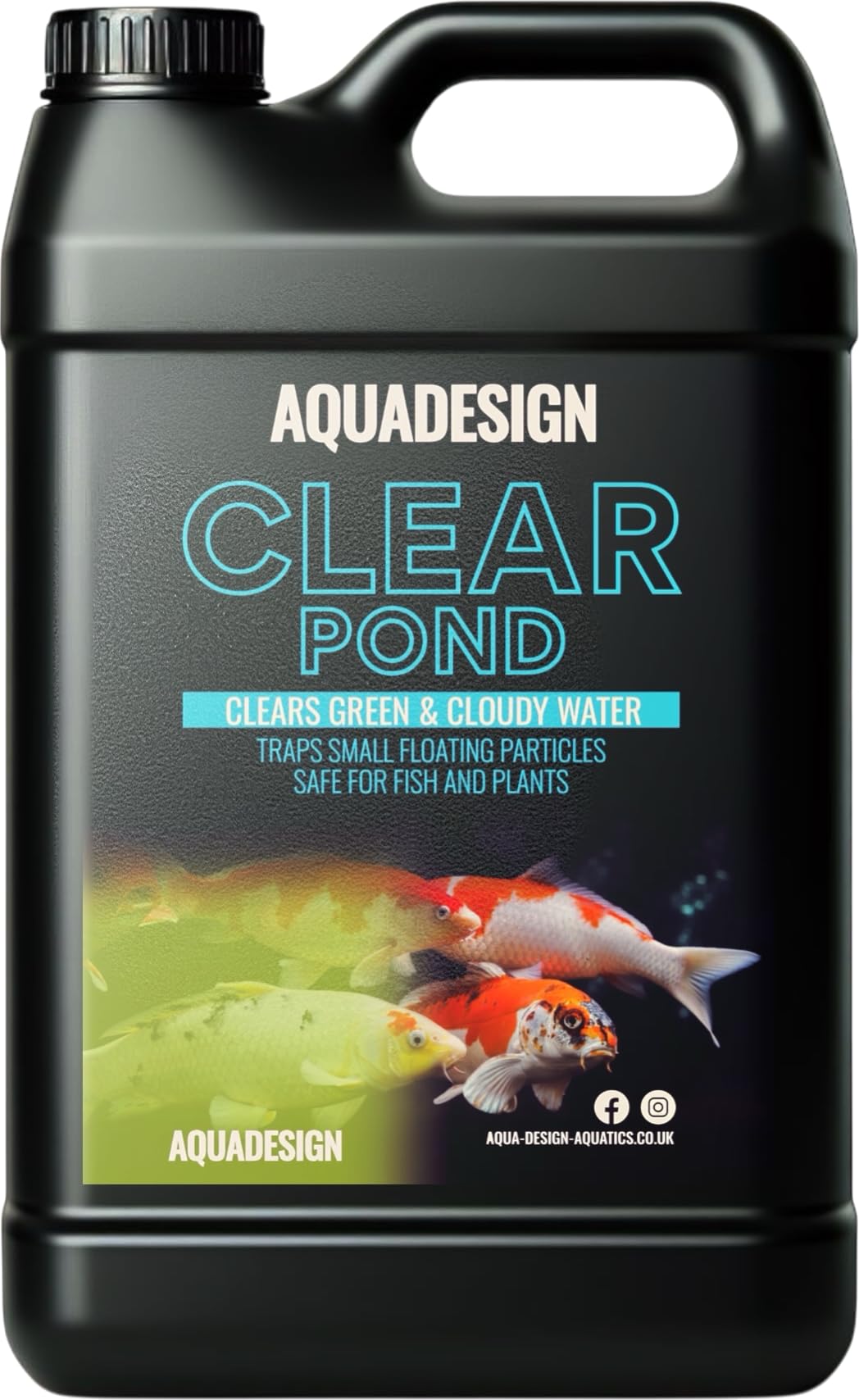AquaDesign CLEAR POND Water Clarifier 5000ml - Clears Green & Cloudy Water - TREATS 25,000L