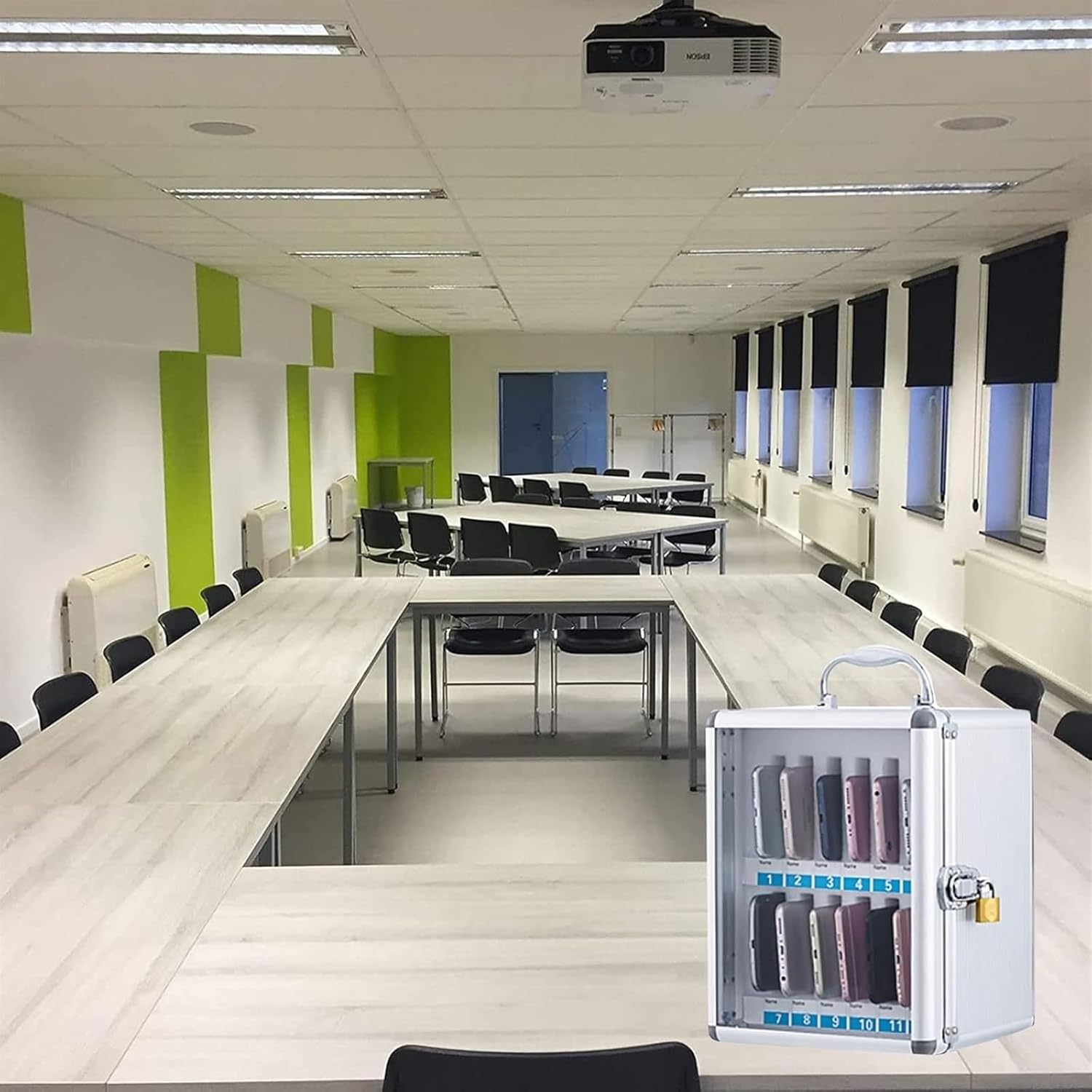 36 Slots Cell Phone Locker Box, Mobile Phone Storage Cabinet for Office & Classroom, Secure Cell Phone Storage Solution, Ideal for Schools, 12/24/36/48/60 Slot Options Avai