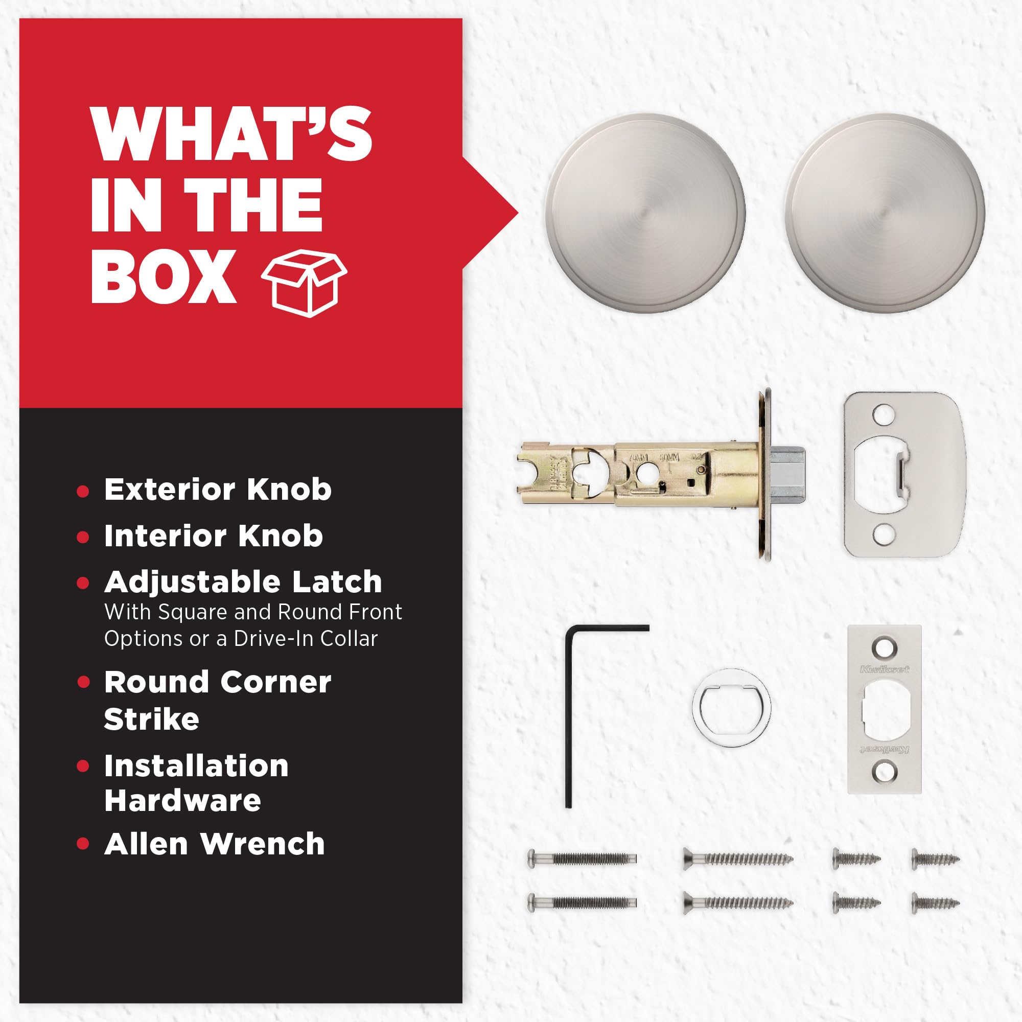 Kwikset Pismo Satin Nickel Door Knob - Modern Design -5 Kwikset Pismo Satin Nickel Door Knob - Modern Design -5