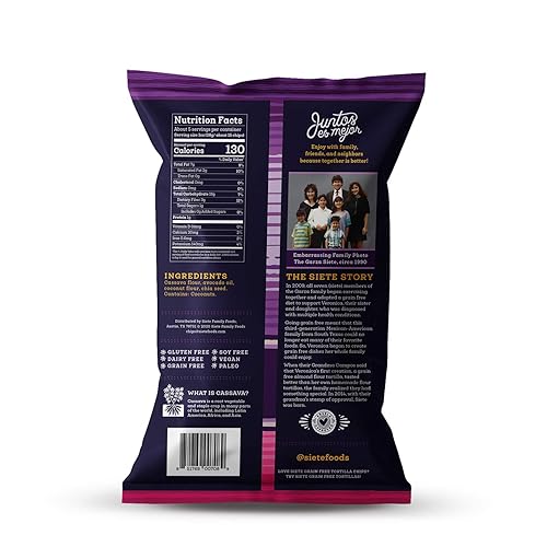 Miniatura 93 de Siete Chips de tortilla sin cereales Chips sin gluten Aperitivos paleo y veganos Sin OGM Chips de inmersión, 5 onzas (paquete de 6)