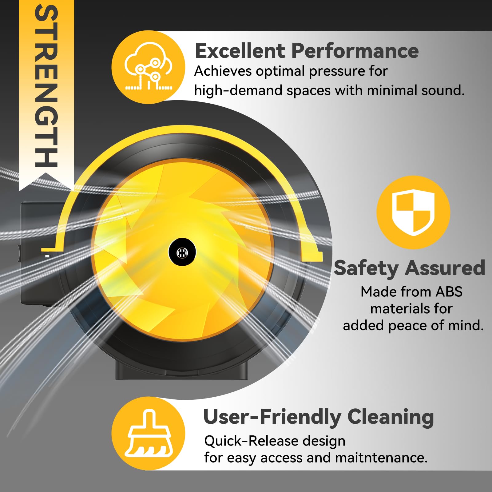 FanGoFast Ventola Aspirazione 125mm, Professionale Aspiratore da Bagno, Estrattore aria in Iinea con funzione regolatore per booster, tenda di crescita,ventilazione,ventilazione e ventola di scarico