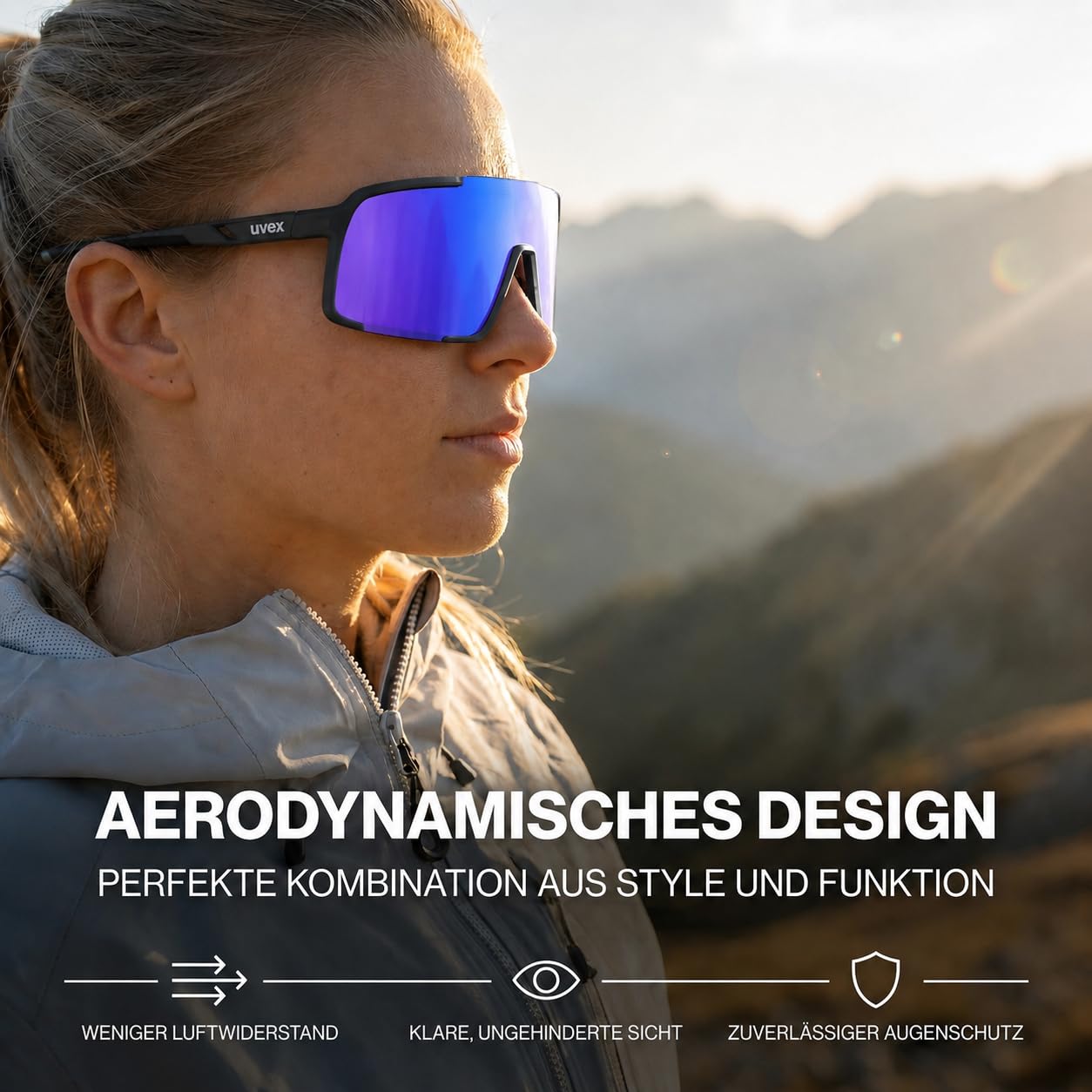 Uvex Cellon - Gafas de sol deportivas para hombre y mujer, ligeras, con lentes de espejo