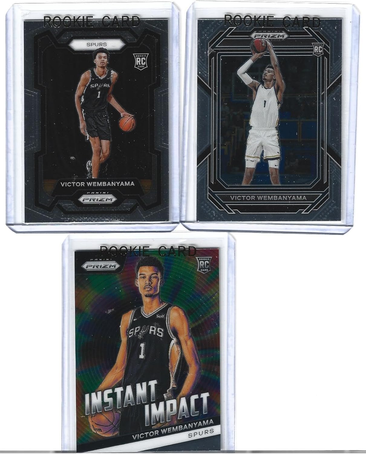 2023-24 Victor Wembanyama 3 Card Rookie Lot All Prizm #1 Draft Pick Rookie Of The Year Superstar! You Will Receive All 3 Cards Shown