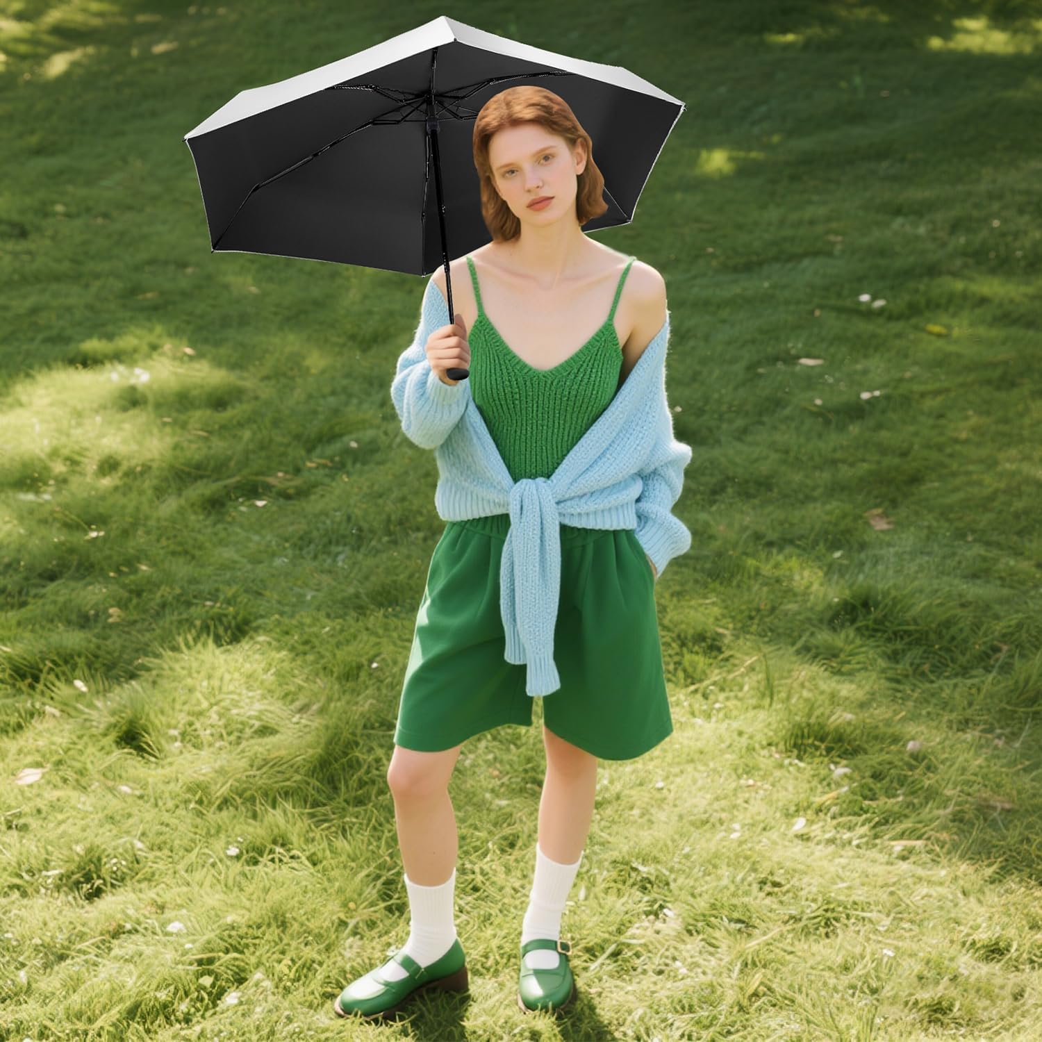 LEAGERA UPF 50+ Mini Umbrella for Travel - Compact Folding Sun Umbrella for Walking Summer Lightweight Purse Small Umbrellas for Women Girls - Image 3